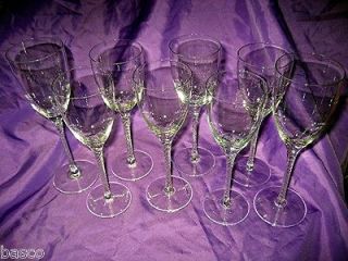   Wine Glasses Hand Made 6  8 1/2 Tall 2  9 1/4 Tall Twisted Stem