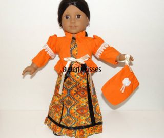   Print Dress+Jacket & Purse Doll Clothes Fit American Girl Josefina