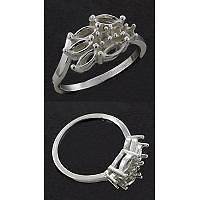   Stone Cluster Sterling Silver Cast Ring Setting (Ring Sizes 5  11