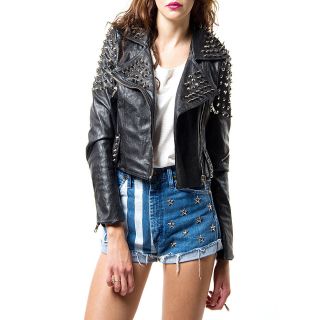 spikes leather jacket in Coats & Jackets