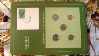 Coin Sets of All Nations Bahamas w/card 1969   1985 UNC fish 10 cent 