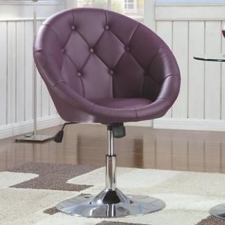   Tufted Purple Faux Leather Adjustable Swivel Chair by Coaster 102581