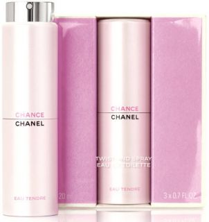 Chanel CHANCE EAU TENDRE Twist & Spray EDT + 2 Refills 3 x 0.7 oz 