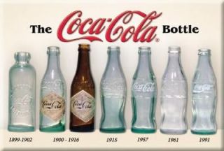 Coca Cola History in Bottles steel fridge magnet (de)