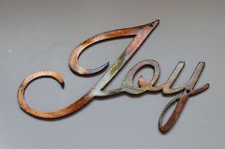 Metal Wall Art Decor Joy Copper/Bronze Plated