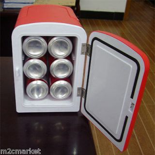   Mini Fridge 4L Cooler/Warmer Car Dorm Home Office Refrigerator Red