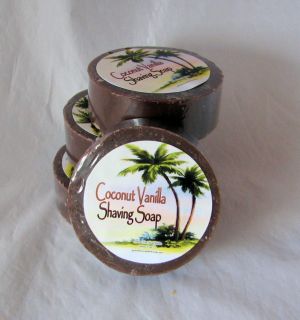 Coconut Vanilla, Shaving Soap,w/ Goats Milk & Honey,one 3 inch Mug 