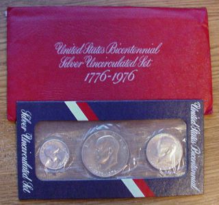   Silver Uncirculated Eisenhower IKE silver coin set 1776 1976 s
