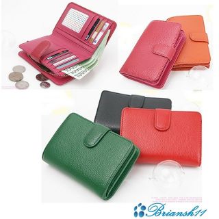   Women Middle Wallet Coin Zipper Purse Coin Wallet Genuine Leather