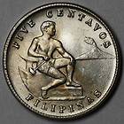 1945 S GEM BU ORIGINAL PHILIPPINES 5 centavos CHOICE (US 