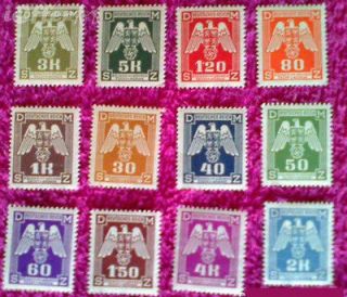   German WW2 NAZI Swastica Stamp Full Set MNH Mint Collection Lot