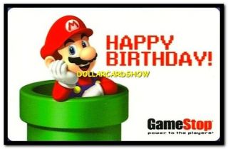 GAME STOP HAPPY BIRTHDAY SUPER MARIO COLLECTIBLE GIFT CARD