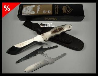 NEW GERMAN PUMA COLLECTORS KNIFE HUNT WHITE HUNTER WITH NOBLE 