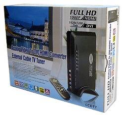 RF Coax Composite Video To HDMI DVI Demodulator 1080p