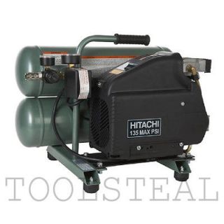 Hitachi EC89 4 Gallon Portable Twin Stack Air Compressor w/Factory 