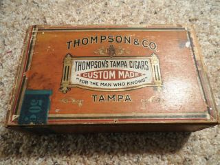 Antique Vintage Cigar Box 1932 Thompsons Tampa Colorado Claros 