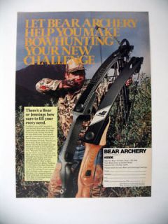 Bear & Jennings Archery Bows bow hunting 1984 print Ad