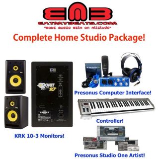 Complete Home Recording Studio Bundle Presonus KRK 61 Key MasterKey 