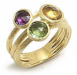 Marco Bicego  JAIPUR  Yellow Gold with 3 Stones Ring AB474 MIX214 