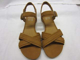 Clarks Roof Dance Tan Leather Ladies Sandals D Fitting