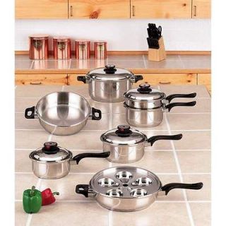   Steam Control™ 17pc Stainless Steel Cookware Set Waterless Cooking