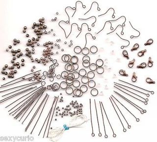 200 Copper Jewelry Making Bracelets Charm Supplies for Beads Kit Mixed 