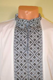 Rare Ukrainian Handmade Hand Embroidered Men Shirt Vyshyvanka XL 