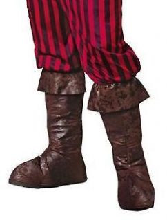 brown pirate boot covers spats adult shoe buccaneer costume accessory 