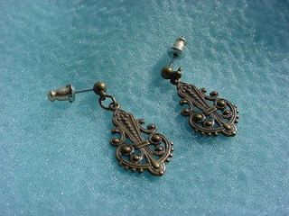 Pair of Pierced Dangle Earrings Elizabethan Renaissance Edwardian 