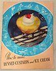 1938 Rennet Junket Custard Ice Cream Dessert Dish Meal Recipe Cook 