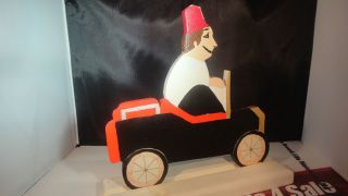 Shriner Tin Lizzie   1980s Hand Made Cut Wood & Painted Tin Lizzie 