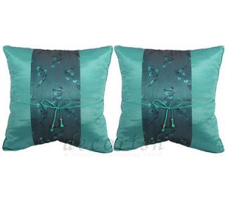 TURQUOISE Silk Couch Bed Decorative Pillows Cases Cushion Covers 