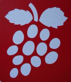Stencil Grapes Leaf Fruit Food craft plastic home decor scrapbooking 