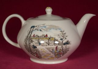British Anchor Country Cottage Teapot Tea Pot Brown Multicolor England 