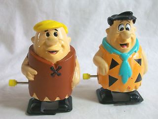 Fred Flintstone & Barney Rubble Wind Up Walking Toys 1992 Hanna 