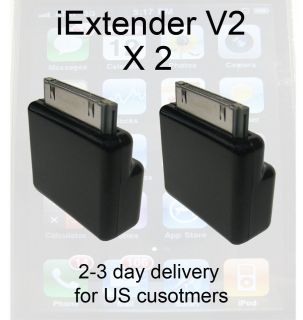 Dock Extender V2 30 pin Adapter BLACK Basic X2 deal for iPods iPhones 