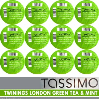TASSIMO T Discs  TWININGS of London Green Tea and Mint  6 24 
