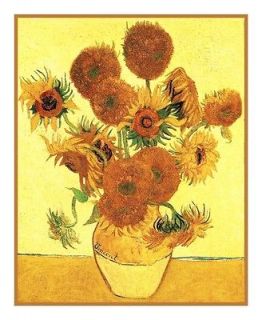 Van Goghs Vase of Sunflowers Counted Cross Stitch Chart