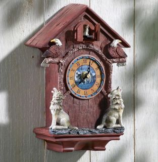 Northwoods Decorative Howling Wolf Cuckoo Clock ~NEW~