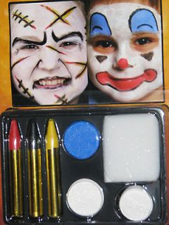   MAKEUP KIT FACE PAINTING CRAYONS BLACK RED YELLOW BLUE WHITE CREAM