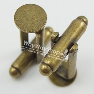   100 pcs Bronze blank Metal Cufflinks Cuff links Findings 8mm 5/16 Pad