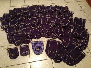 CROWN ROYAL BAG LOT OF 81, NEW (CRAFTS, QUILTING, COLLECT, AND MORE)