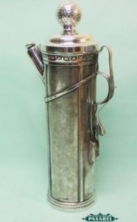 Novelty American Derby Silver Plated Golf Bag Cocktail Shaker George 