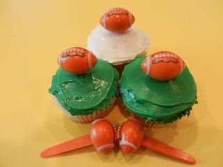 3D Football Cupcake Toppers   Picks {Cake/Cupcake/Candy/ Decorations}