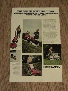   GRAVELY LAWN 408 LAWN TRACTOR VINTAGE AD attachments garden