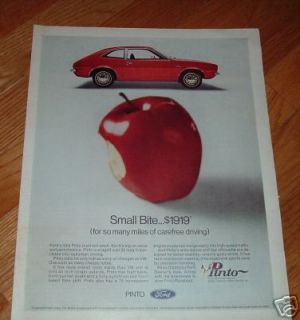 1971 Ford Pinto Ad Small Bite Red Apple