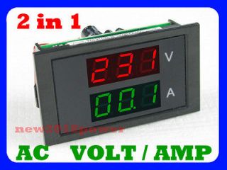   100A Led Dual Red & Green Panel Volt Amp Meter + Current Transformer