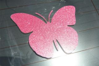Pink Glitter BUTTERFLY Decal   Cute Girly Sparkly Auto Car Truck 