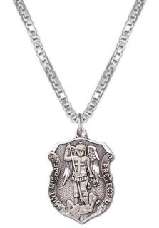   925 Sterling Silver Archangel Saint St Michael Pendant Charm Necklace