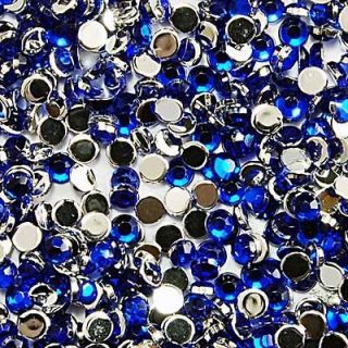 NEW 500pcs 2mm round blue rhinestone nail art glitter  